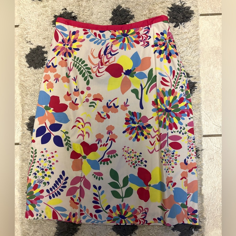 Boden Colorful Floral A-Line Skirt